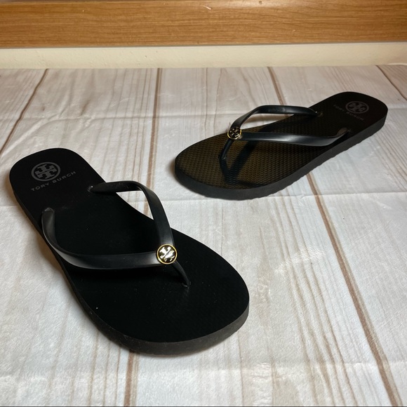 Tory Burch Shoes Nwob Tory Burch Womens M Black Rubber Sandals